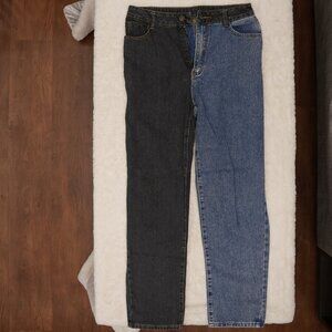 ASYMMETRICAL STRAIGHT LEG JEANS